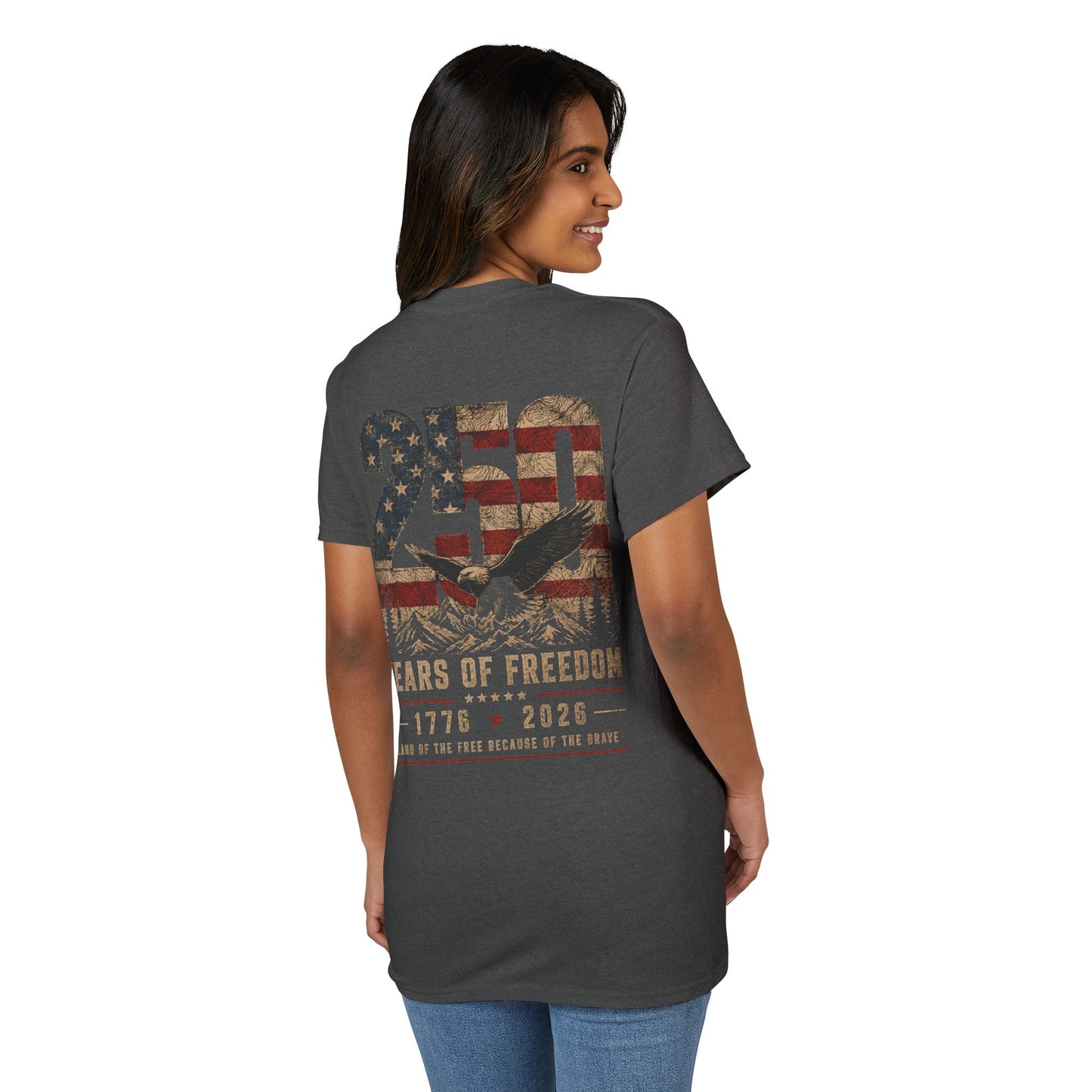 250 Years of Freedom T-Shirt Patriotic 1776–2026 American Flag Tee