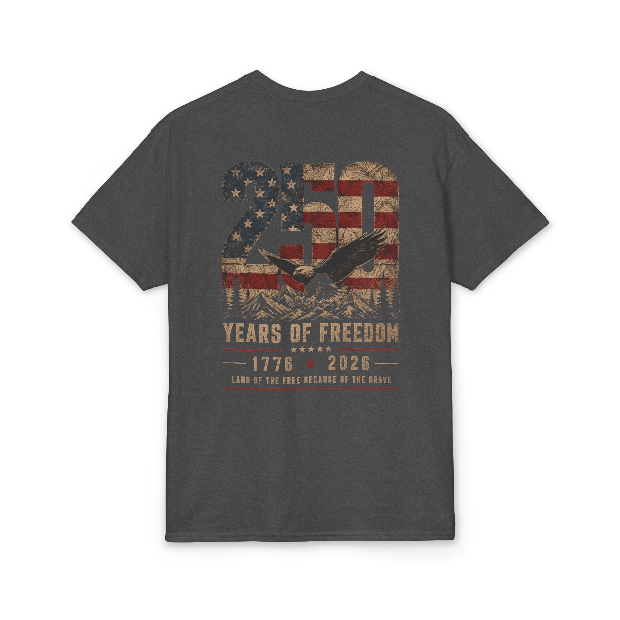 250 Years of Freedom T-Shirt Patriotic 1776–2026 American Flag Tee