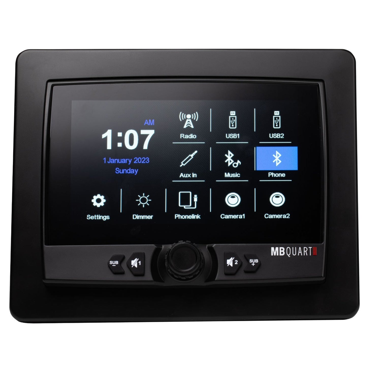 GMR7V1 7-Inch Waterproof Touchscreen Wireless CarPlay Source Unit