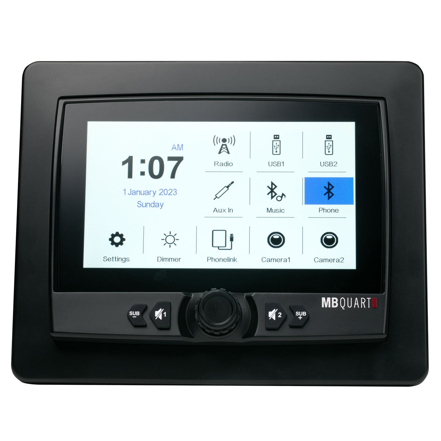 GMR7V1 7-Inch Waterproof Touchscreen Wireless CarPlay Source Unit