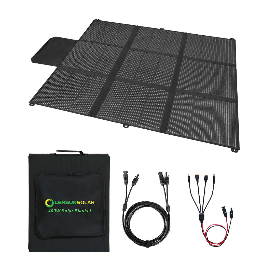 LensunSolar 400W 36V Solar Blanket for 24V Battery or Power Station