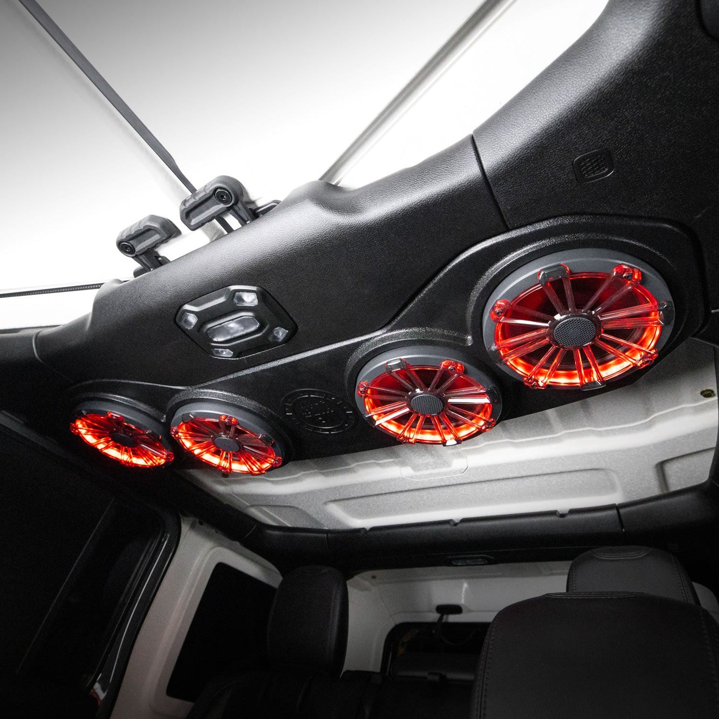 MBQJ-48CRGB Jeep® Wrangler (JL) / Gladiator (JT) Tuned Rear Soundbar with 8 Inch Coaxial Speakers, Enclosure, and RGB LED Lighting